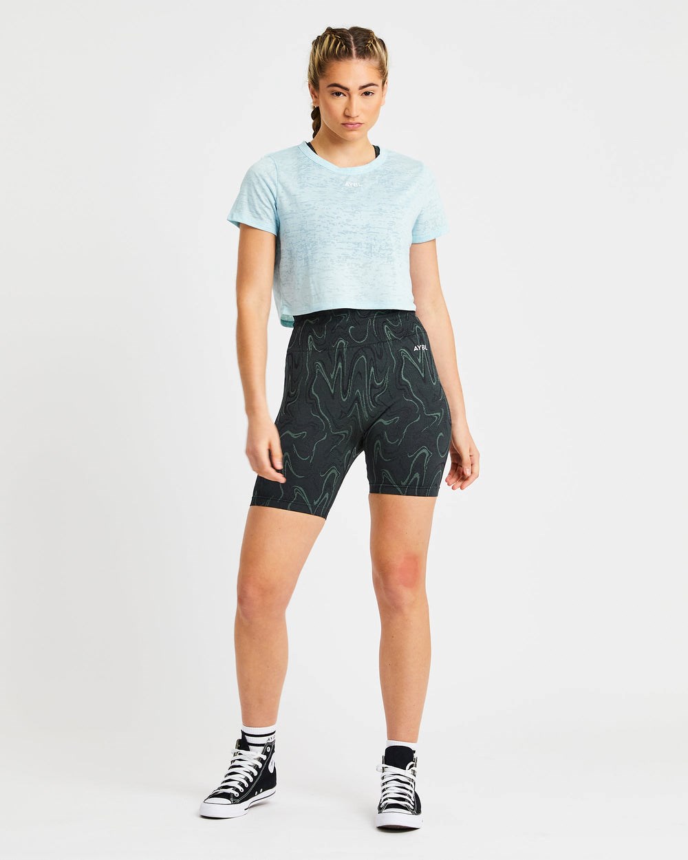 AYBL Velocity Crop T Shirt Blau | 10794-KJXI