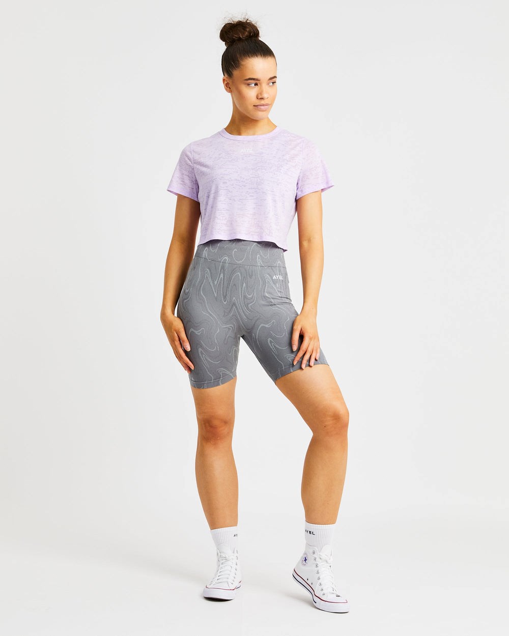 AYBL Velocity Crop T Shirt Lilac | 59421-ZYSB