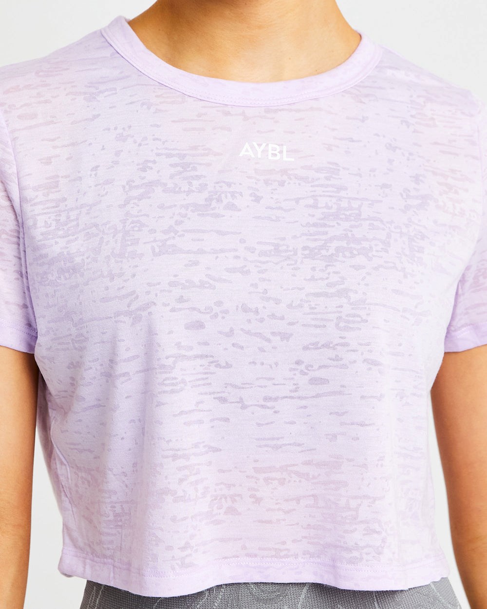 AYBL Velocity Crop T Shirt Lilac | 62483-YBLR