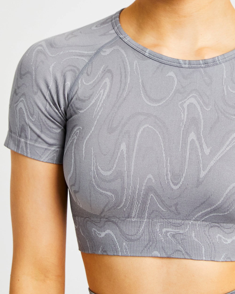 AYBL Velocity Seamless Crop Top Grau | 32597-KXJN