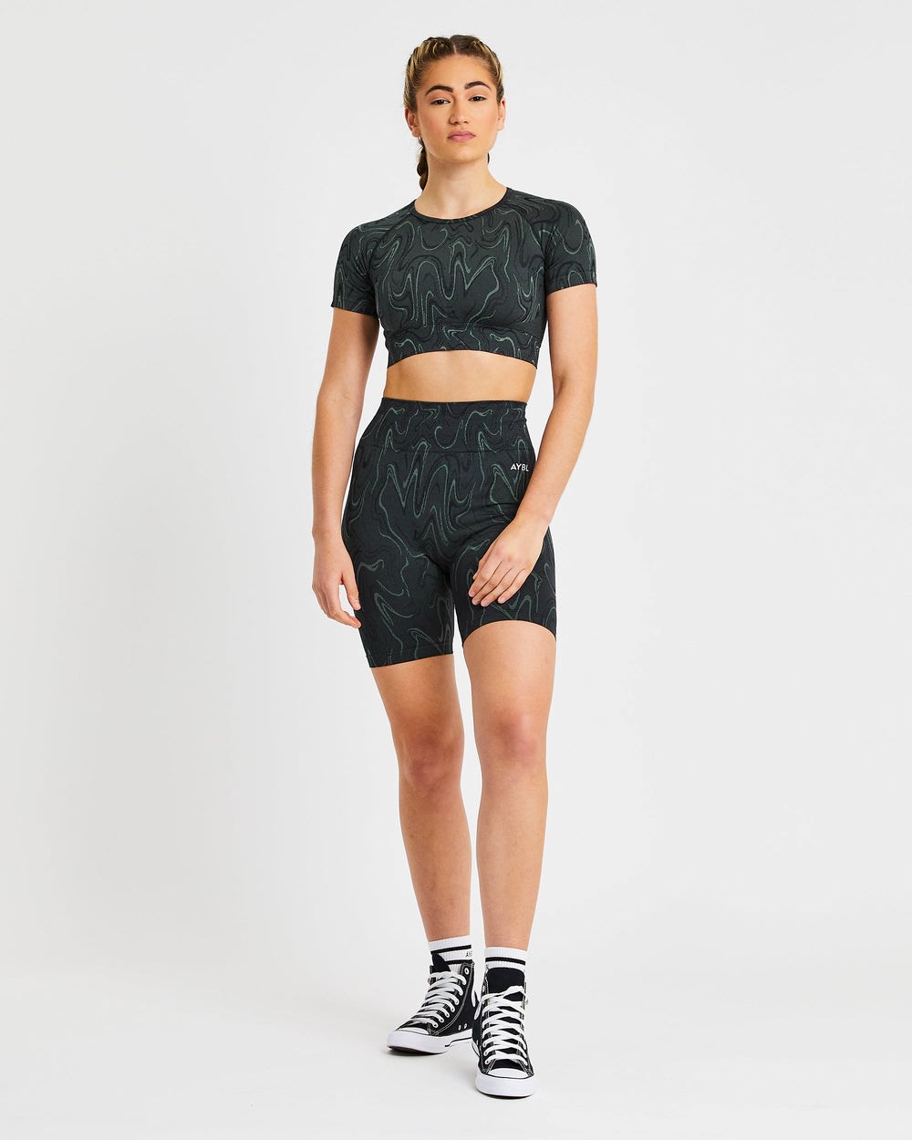 AYBL Velocity Seamless Crop Top Schwarz | 87024-YNRA