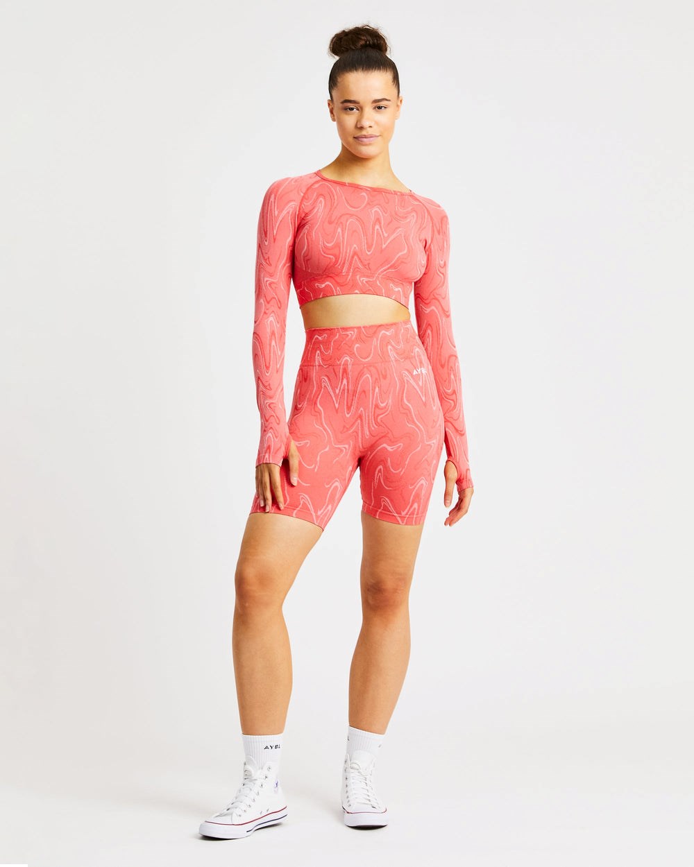 AYBL Velocity Seamless Long Sleeve Crop Top Koralle | 19865-OVFC