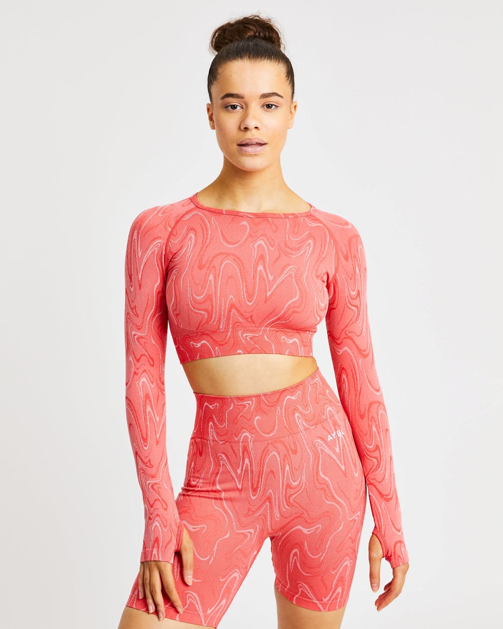 AYBL Velocity Seamless Long Sleeve Crop Top Koralle | 19865-OVFC