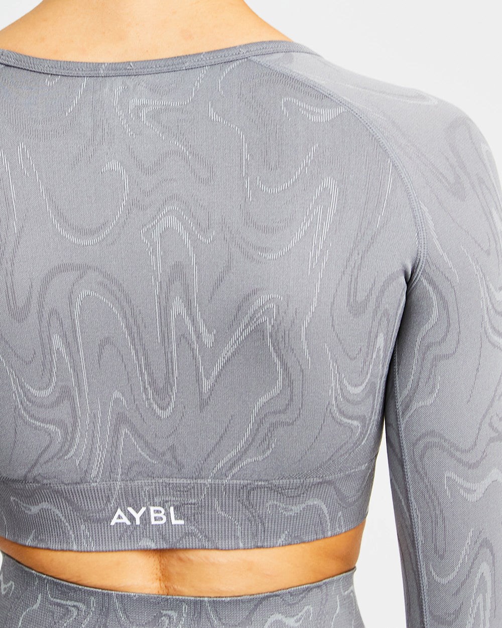 AYBL Velocity Seamless Long Sleeve Crop Top Grau | 39714-HNQI